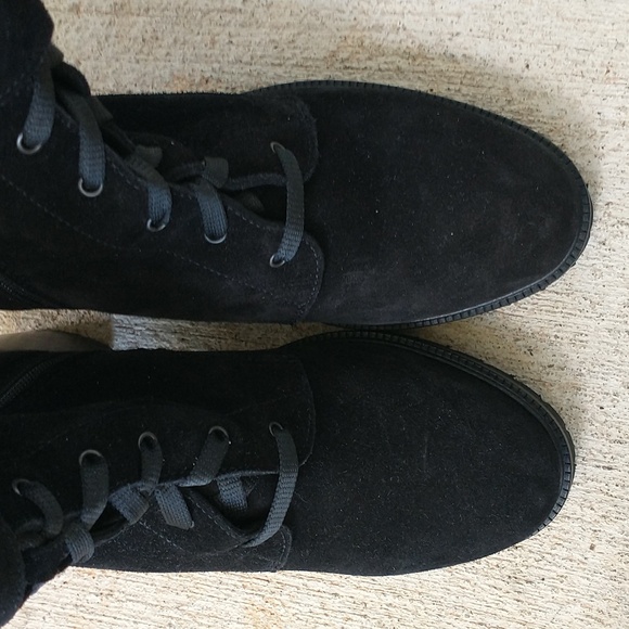 La Canadienne Black Suede Combat Boots - Picture 8 of 10